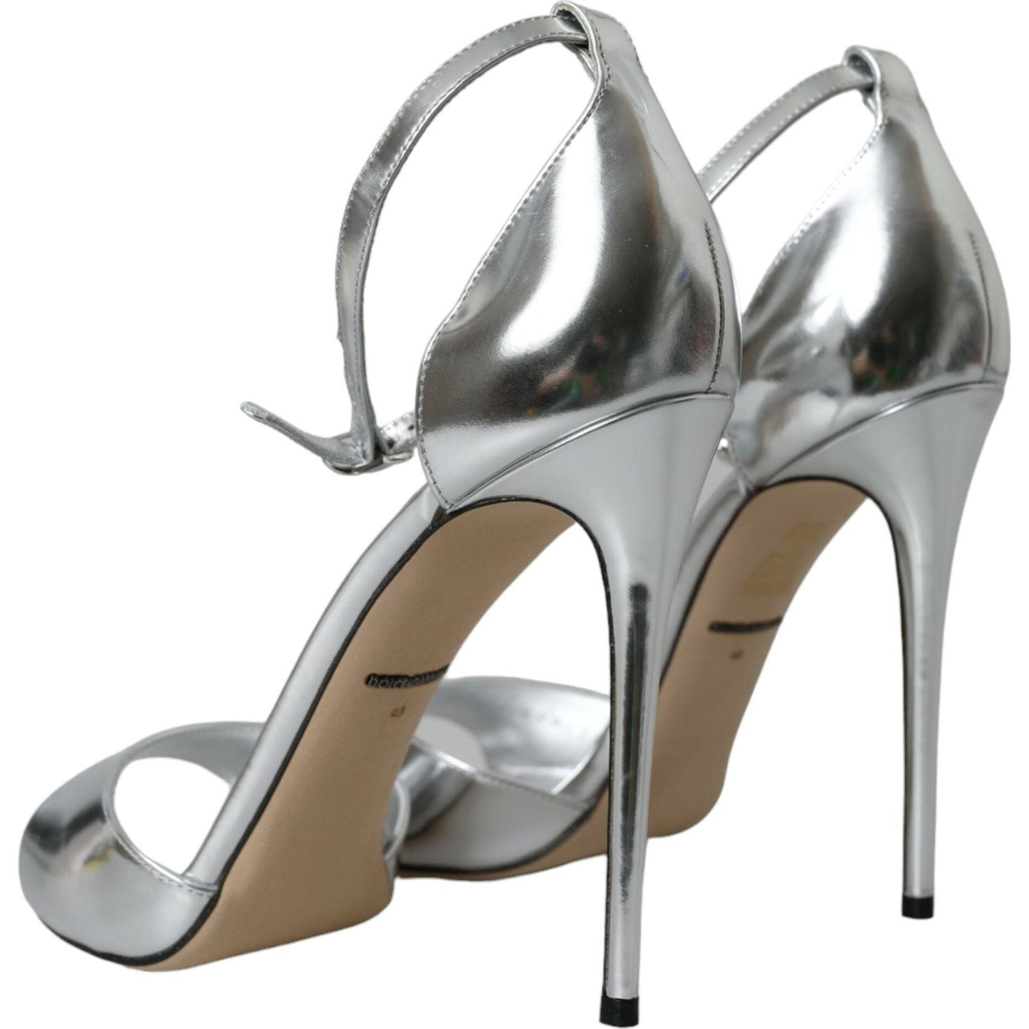 Dolce & Gabbana Silver KEIRA Leather Heels Sandals Shoes silver-keira-leather-heels-sandals-shoes