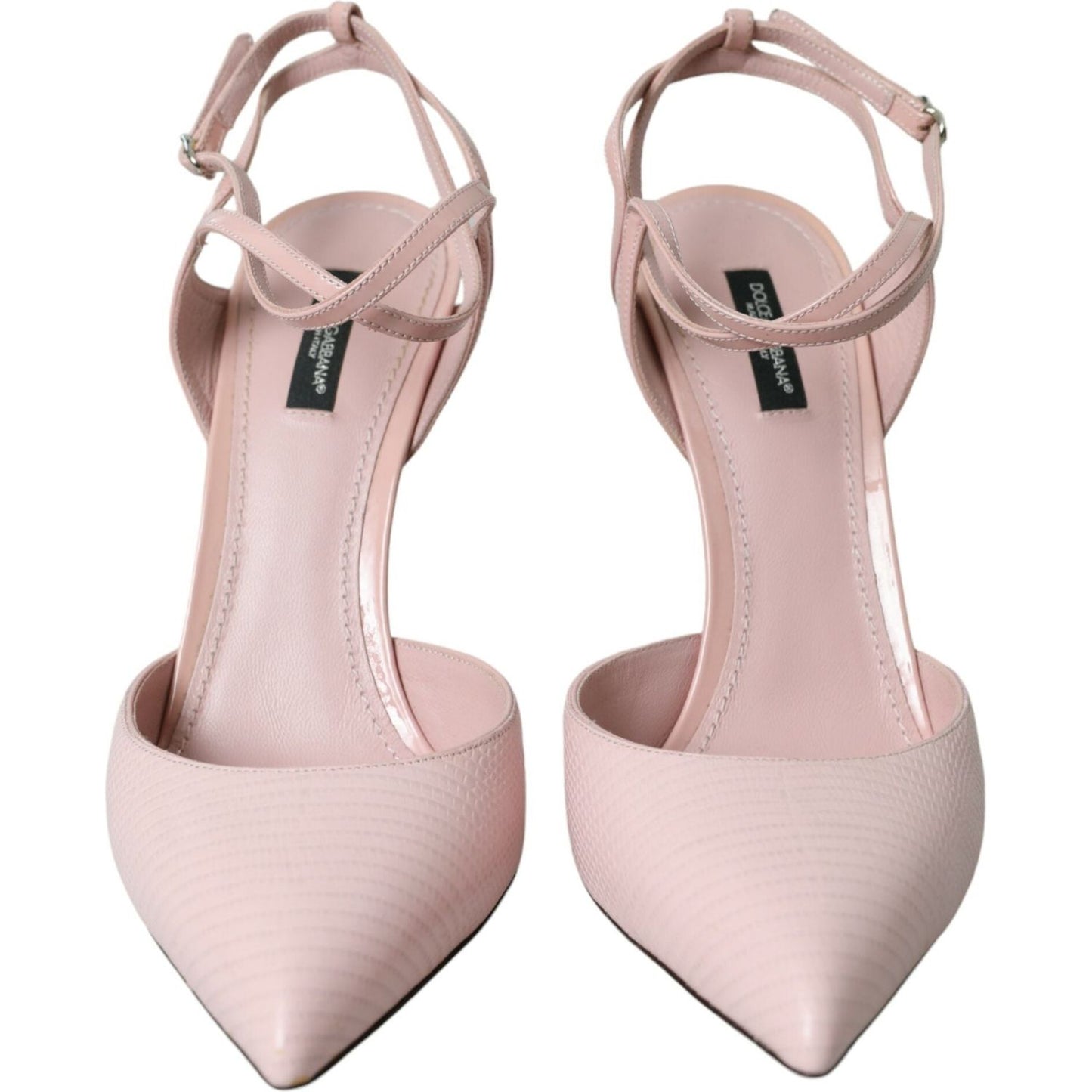 Dolce & Gabbana Pink Leather Ankle Strap Heels Pumps Shoes pink-leather-ankle-strap-heels-pumps-shoes