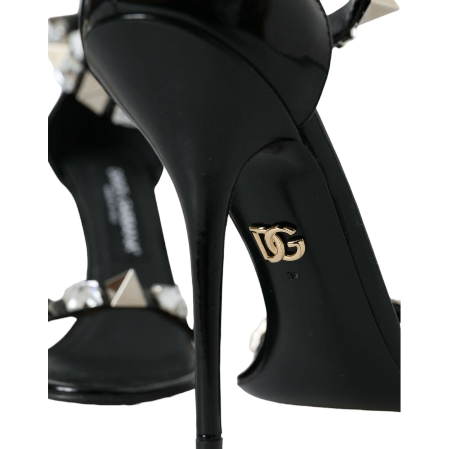 Dolce & Gabbana Black Crystals Sandals Ankle Strap Shoes black-crystals-sandals-ankle-strap-shoes