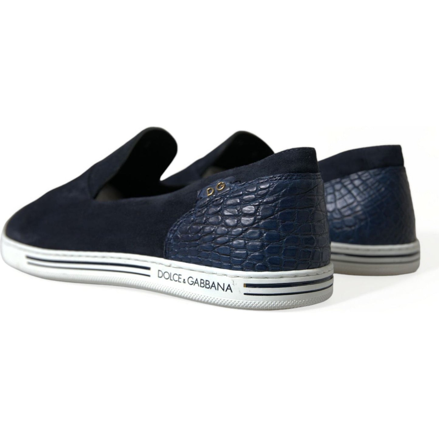 Dolce & Gabbana | Elegant Blue Suede Leather Loafers| McRichard Designer Brands   