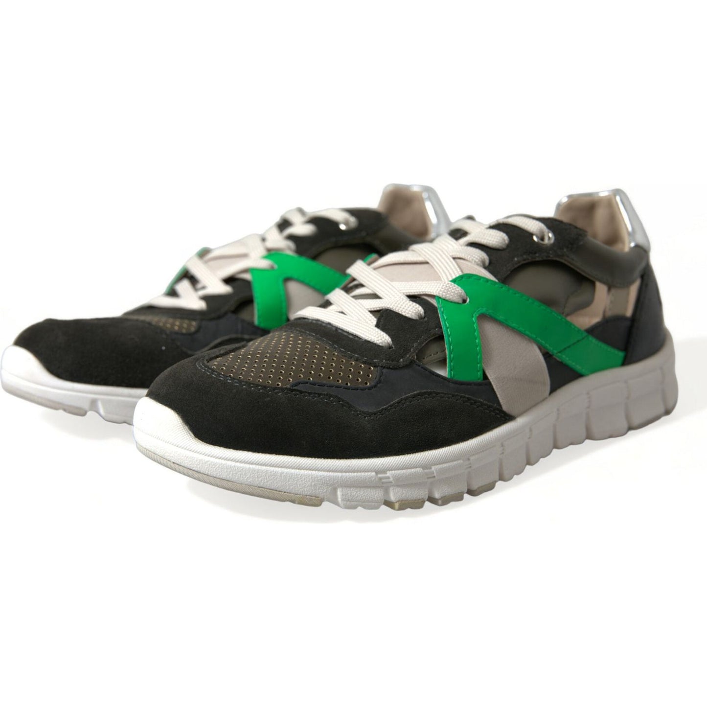 Dolce & Gabbana Exquisite Multicolor Low-Top Designer Sneakers multicolor-leather-suede-low-top-sneakers-shoes