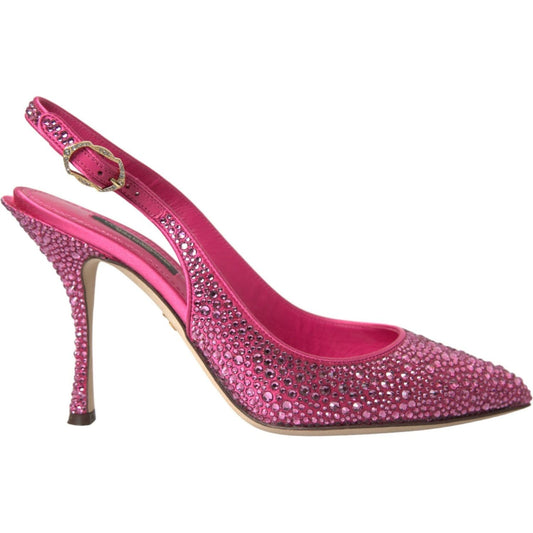 Dolce & Gabbana Pink Slingbacks Crystal Pumps Shoes pink-slingbacks-crystal-pumps-shoes-1