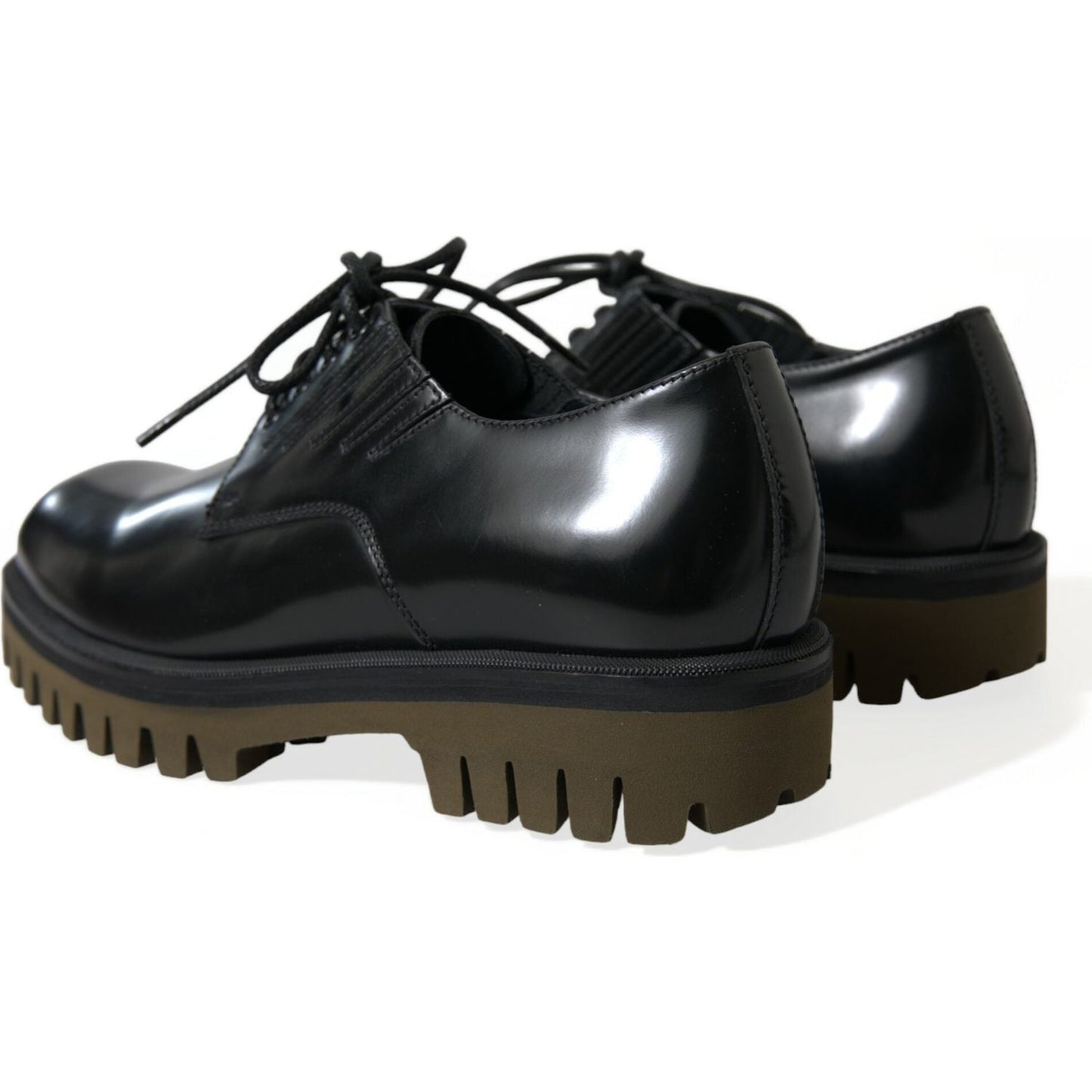 Dolce & Gabbana | Elegant Black Leather Derby Dress Shoes| McRichard Designer Brands   