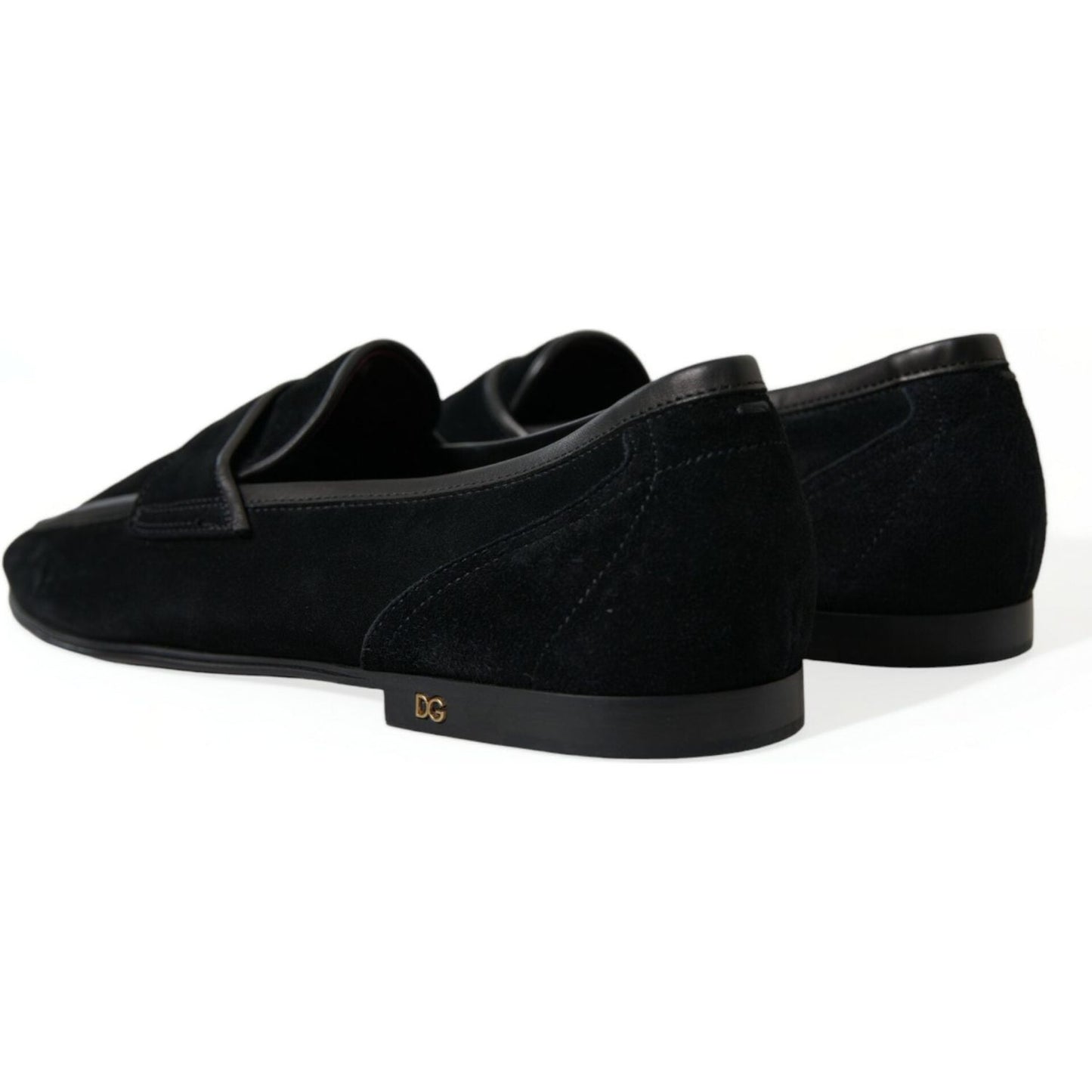 Dolce & Gabbana Elegant Velvet Black Loafers for Men black-velvet-slip-on-loafers-dress-shoes