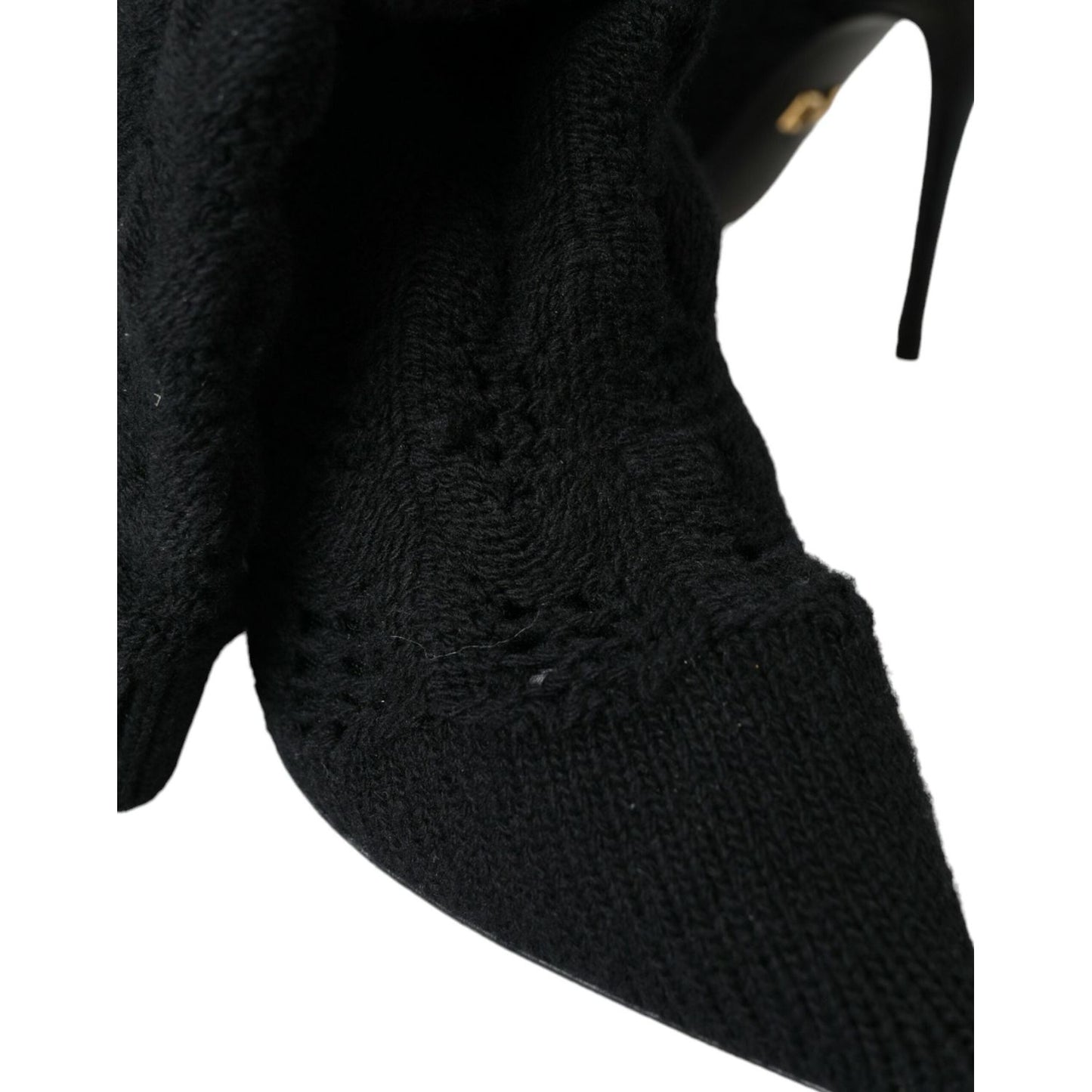 Dolce & Gabbana Black Stiletto Heels Mid Calf Boots Shoes black-stiletto-heels-mid-calf-boots-shoes