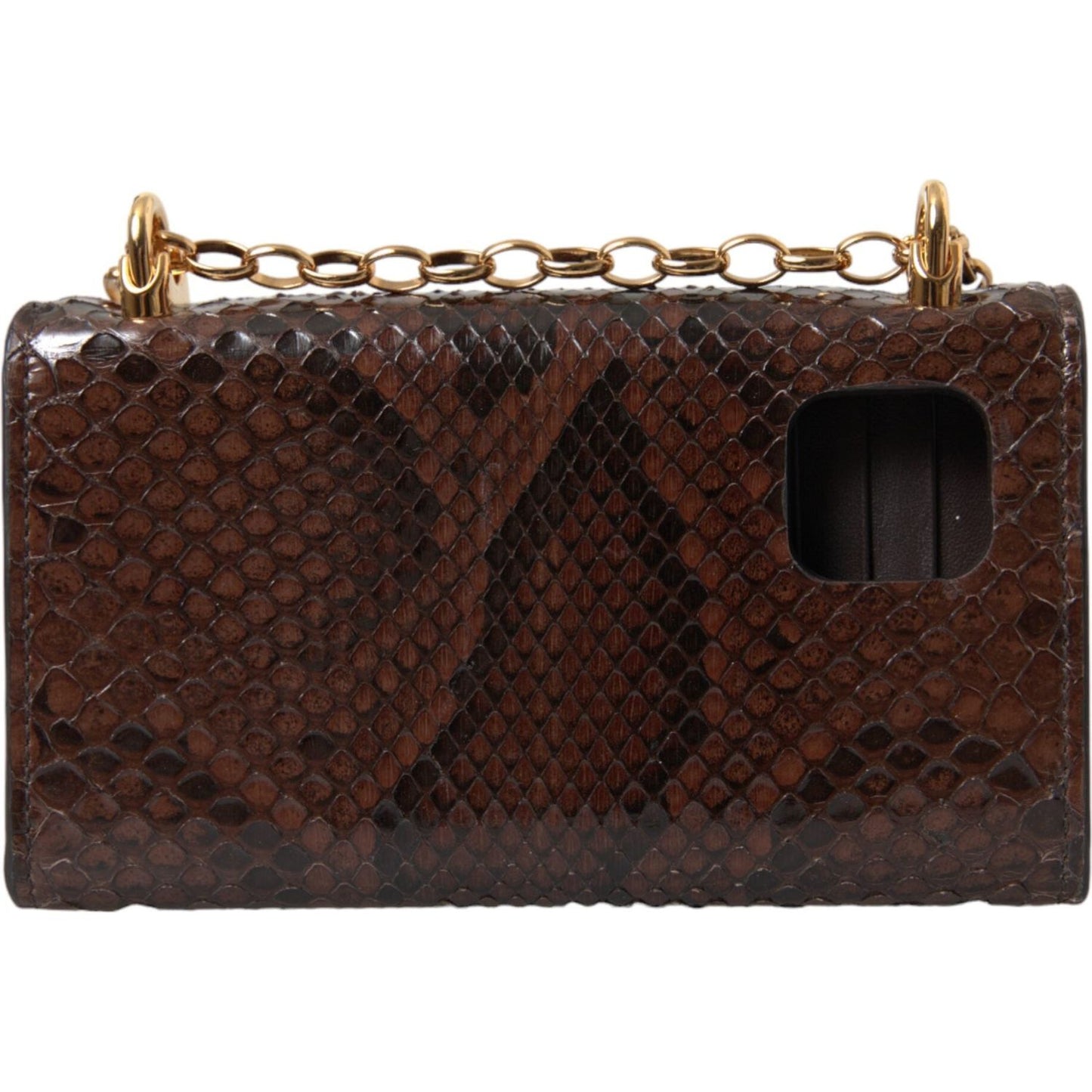 Brown Python Leather DG Girls Crossbody Phone Bag