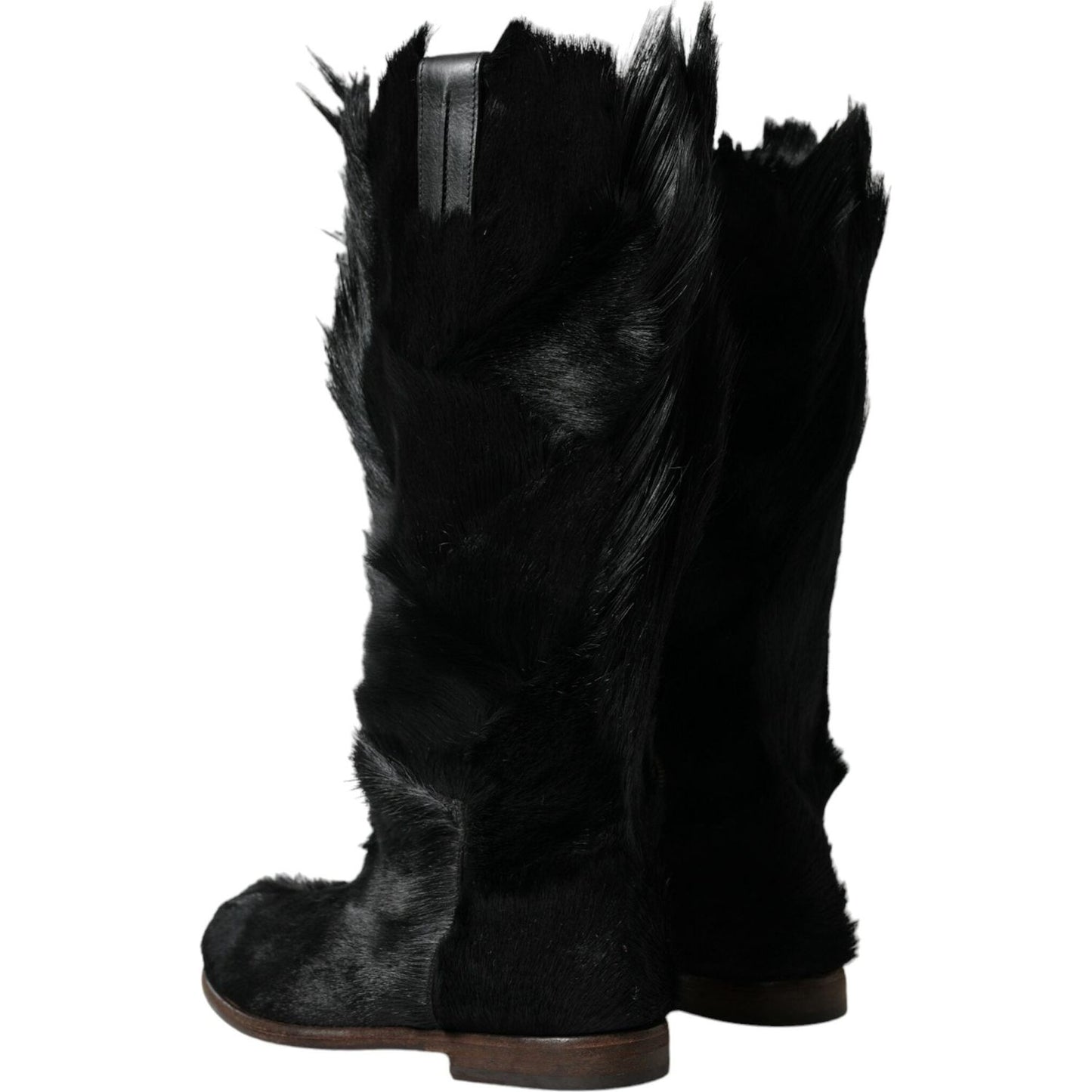 Dolce & Gabbana Opulent Gazelle Fur Mid Calf Boots black-gazelle-fur-mid-calf-winter-boots-shoes