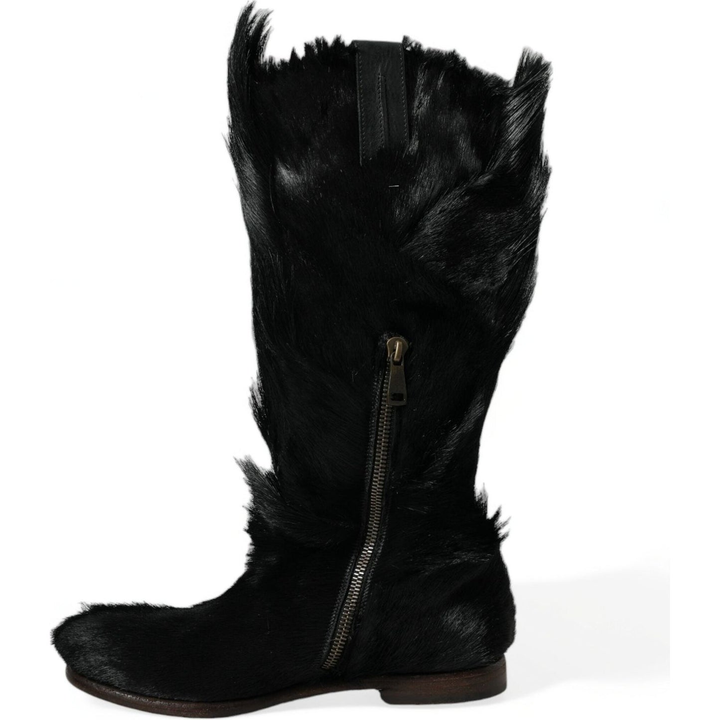 Dolce & Gabbana Opulent Gazelle Fur Mid Calf Boots black-gazelle-fur-mid-calf-winter-boots-shoes