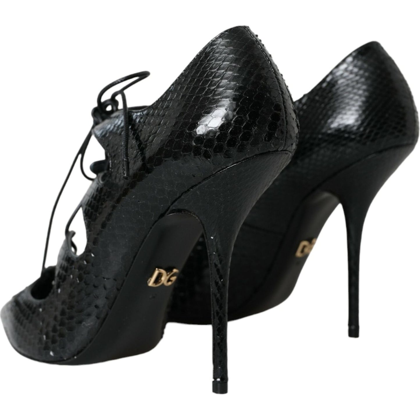 Dolce & Gabbana Black Python Leather Mary Jane Pumps Shoes black-python-leather-mary-jane-pumps-shoes
