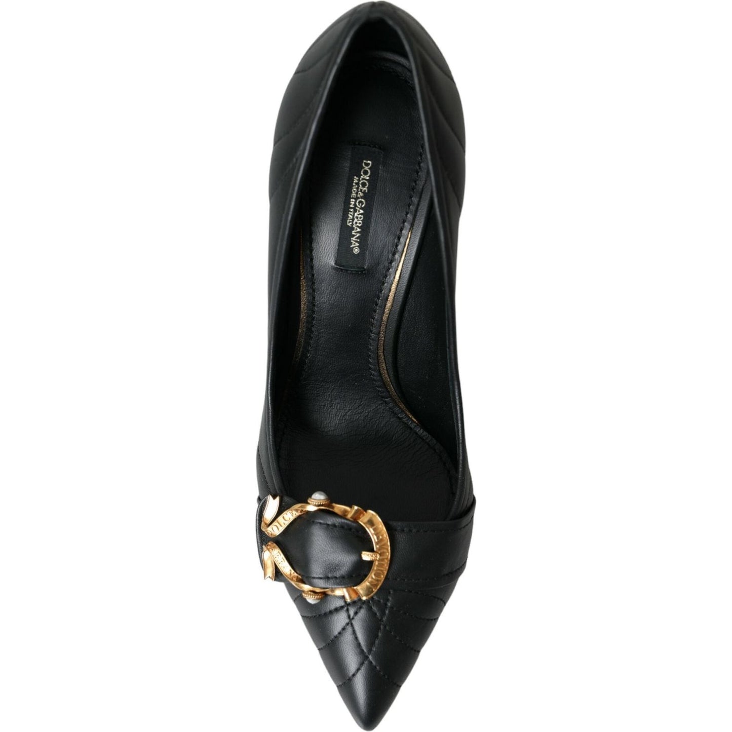 Dolce & Gabbana Black Devotion Leather Heels Pumps Shoes black-devotion-leather-heels-pumps-shoes