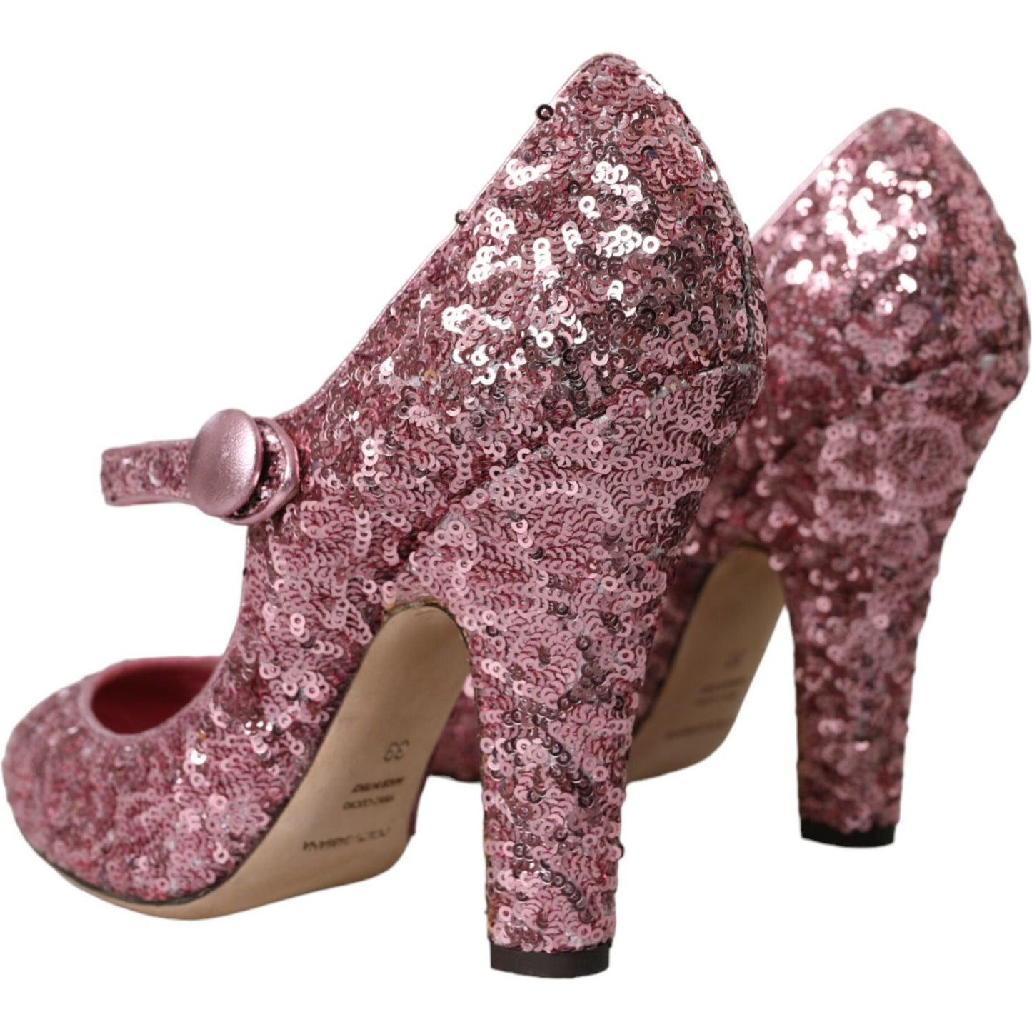 Dolce & Gabbana Pink Sequin Mary Jane Pumps High Heels Shoes pink-sequin-mary-jane-pumps-high-heels-shoes