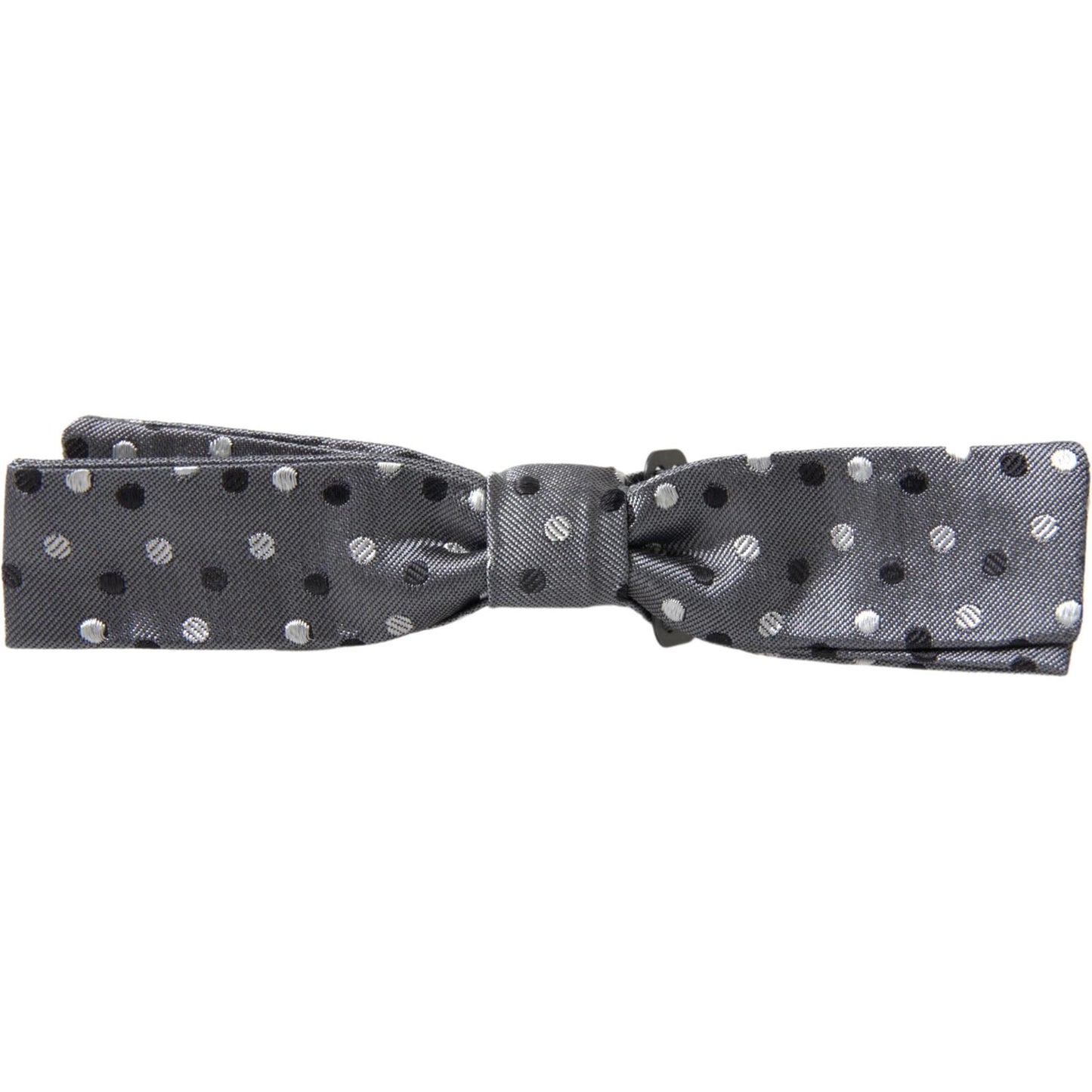 Dolce & Gabbana Elegant Silk Gray Bow Tie gray-polka-dot-silk-adjustable-men-neck-papillon-bow-tie