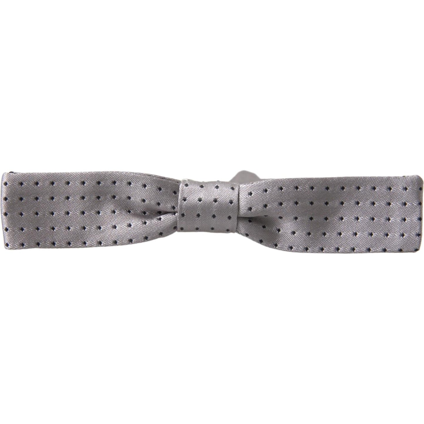 Dolce & Gabbana Elegant Grey Silk Bow Tie gray-dotted-silk-adjustable-men-neck-papillon-bow-tie