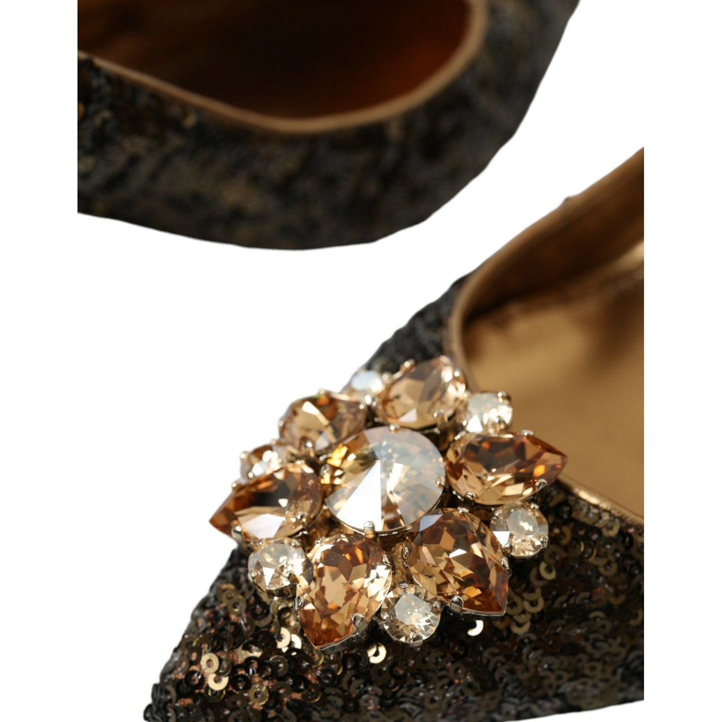 Dolce & Gabbana Gold Sequin Crystals Bellucci Heels Pumps Shoes gold-sequin-crystals-bellucci-heels-pumps-shoes