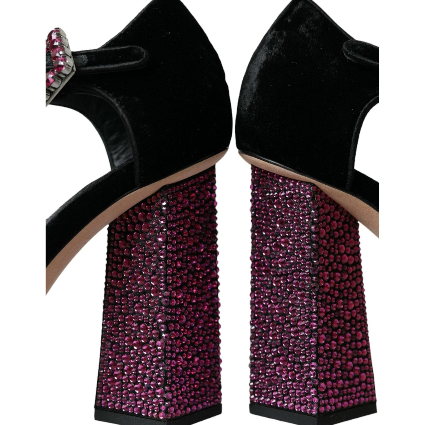 Dolce & Gabbana Black Velvet Strass Crystal Mary Janes Shoes black-velvet-strass-crystal-mary-janes-shoes