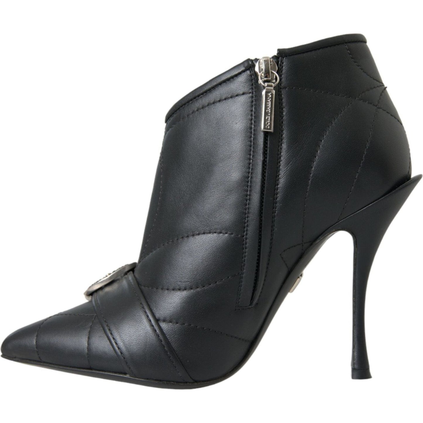 Dolce & Gabbana Black Devotion Quilted Buckled Boots Shoes black-devotion-quilted-buckled-boots-shoes