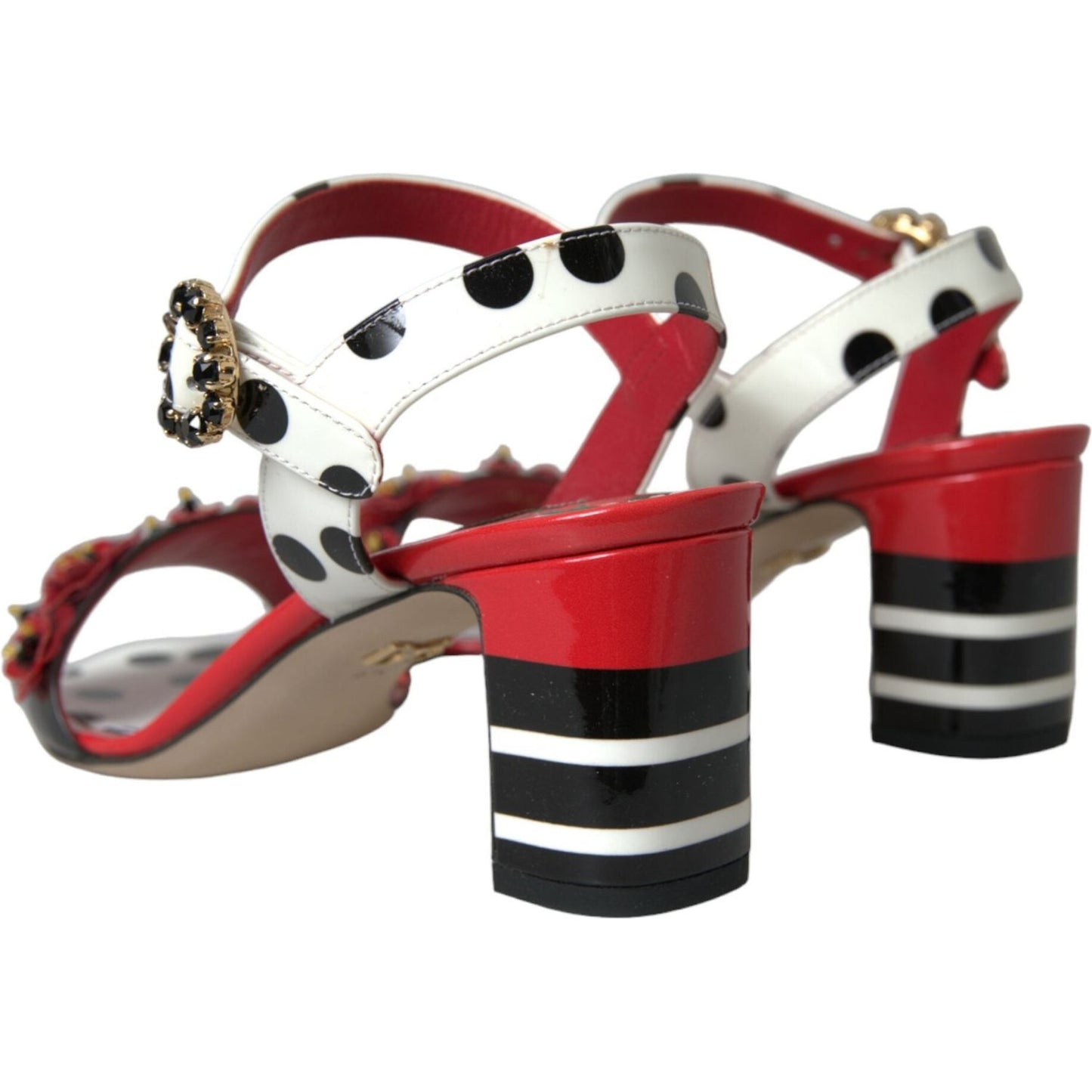 Dolce & Gabbana Multicolor Floral Crystal Leather Sandals Shoes multicolor-floral-crystal-leather-sandals-shoes
