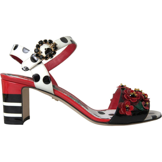 Dolce & GabbanaMulticolor Floral Crystal Leather Sandals ShoesMcRichard Designer Brands£639.00