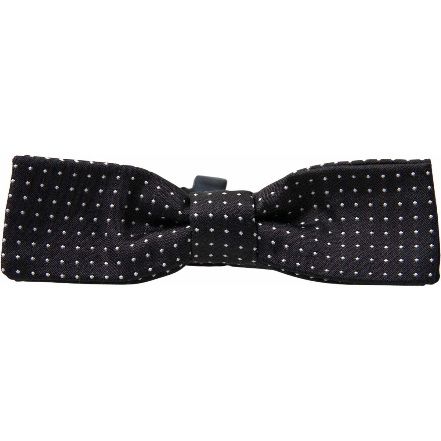 Dolce & Gabbana Elegant Silk Black Bow Tie black-polka-dot-silk-adjustable-men-neck-papillon-bow-tie-6