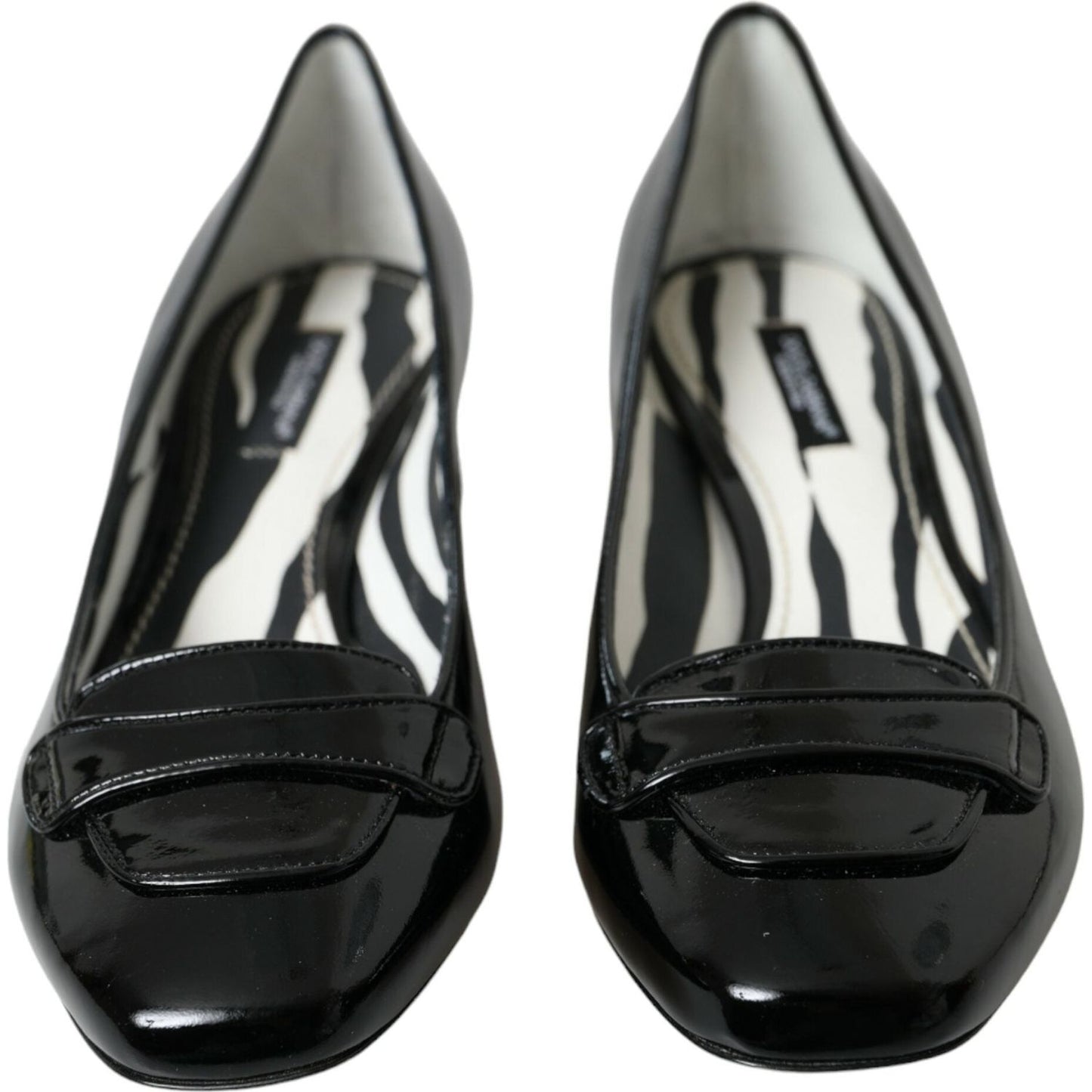 Dolce & Gabbana Black Patent Leather Block Heels Pumps Shoes black-patent-leather-block-heels-pumps-shoes