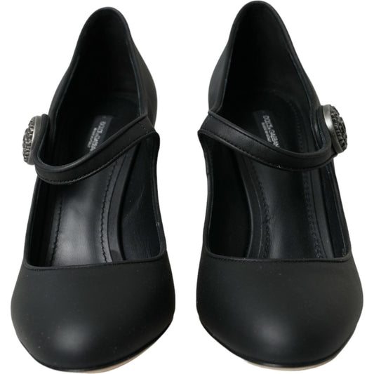 Dolce & Gabbana Black Leather Mary Jane Pumps Heels Shoes black-leather-mary-jane-pumps-heels-shoes