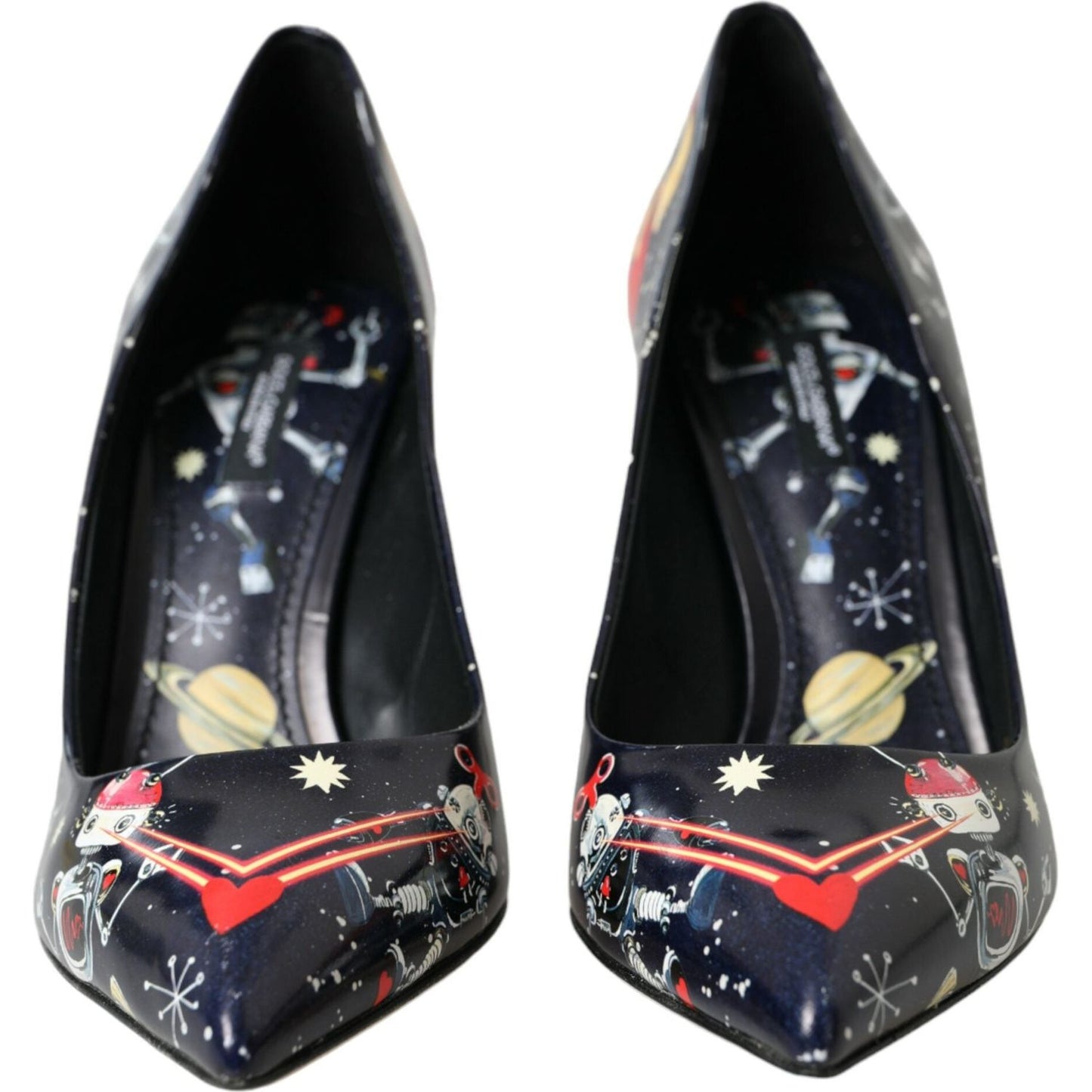 Dolce & Gabbana Blue Space Robot Leather Heels Pumps Shoes blue-space-robot-leather-heels-pumps-shoes