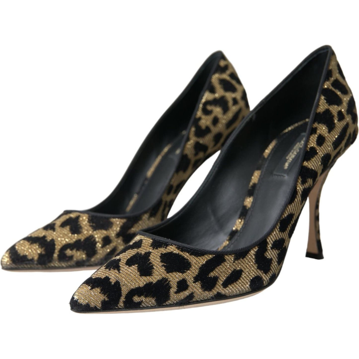 Dolce & Gabbana Black Gold Leopard Lurex Heels Pumps Shoes black-gold-leopard-lurex-heels-pumps-shoes