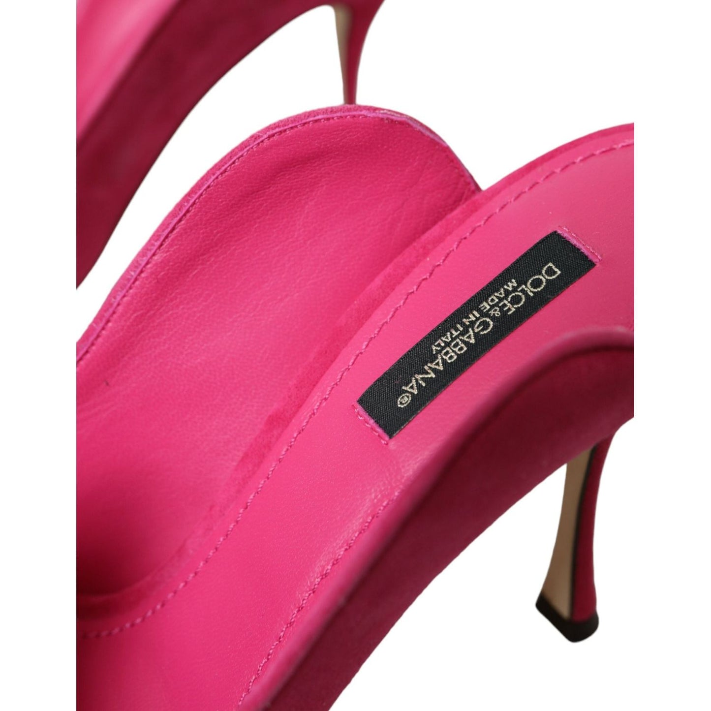 Dolce & Gabbana Fuchsia Suede Leather Mules Sandals Shoes fuchsia-suede-leather-mules-sandals-shoes