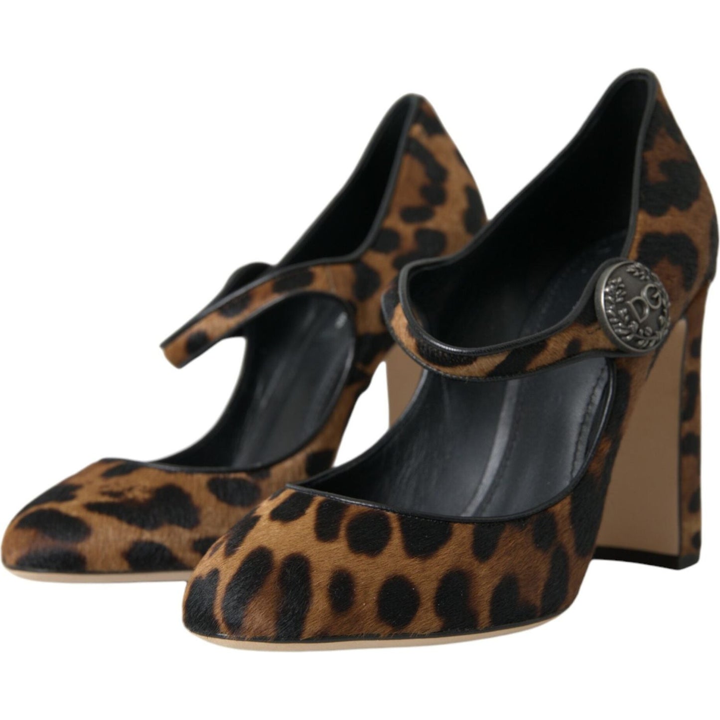 Dolce & Gabbana Brown Leopard Calf Hair Mary Jane Pumps Shoes brown-leopard-calf-hair-mary-jane-pumps-shoes