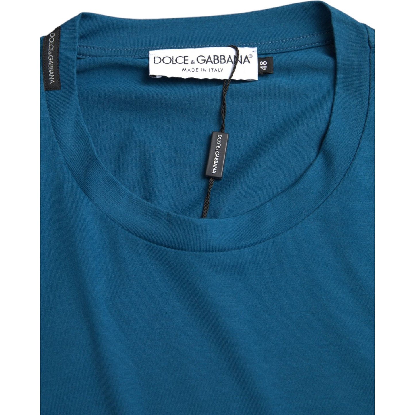 Blue Logo Round Neck Short Sleeves T-shirt