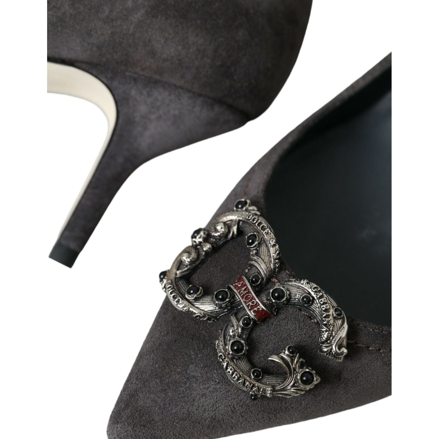 Dolce & Gabbana Gray Amore Suede Bellucci Heels Pumps Shoes gray-amore-suede-bellucci-heels-pumps-shoes