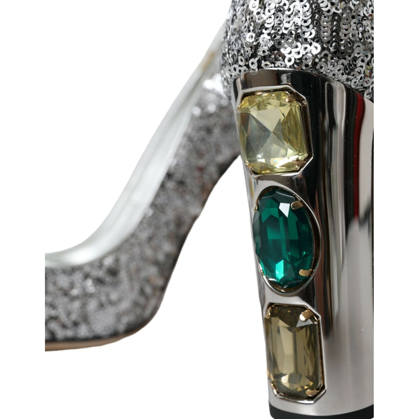 Dolce & Gabbana Silver Sequin Embellished Heels Pumps Shoes silver-sequin-embellished-heels-pumps-shoes