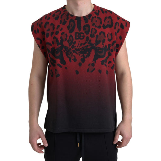 Dolce & GabbanaRed Leopard Print Cotton Tank TopMcRichard Designer Brands£429.00