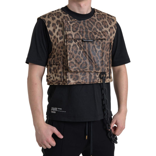 Dolce & Gabbana | Silk Leopard Vest Exclusive Sportswear| McRichard Designer Brands   