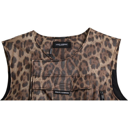 Dolce & Gabbana | Silk Leopard Vest Exclusive Sportswear| McRichard Designer Brands   