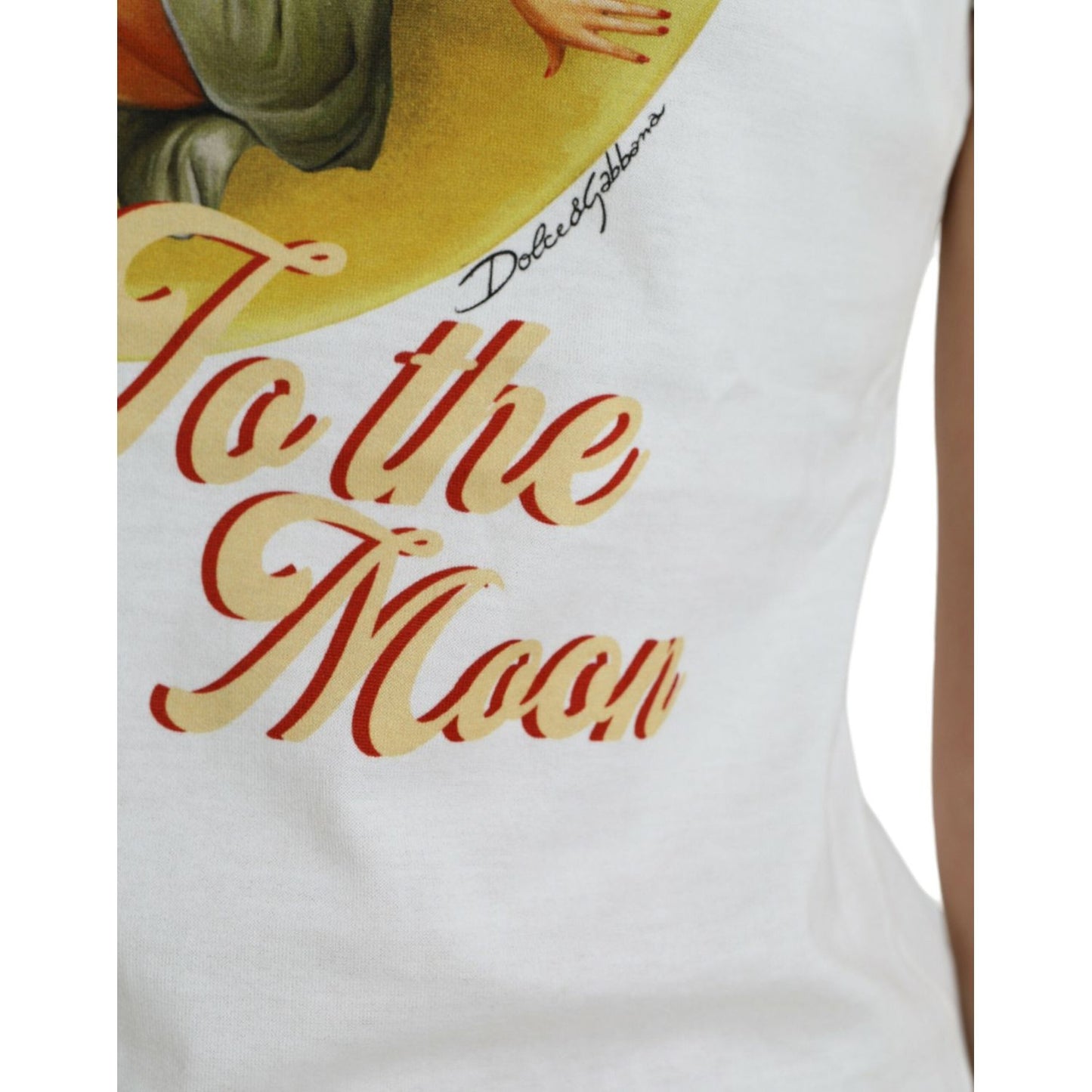 Dolce & Gabbana Elegant White Cotton Crew Neck Tee white-bring-me-to-the-moon-t-shirt-top