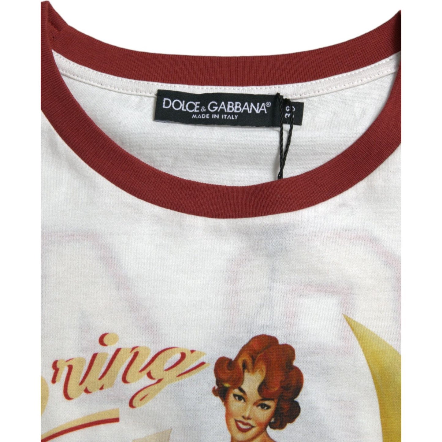 Dolce & Gabbana Elegant White Cotton Crew Neck Tee white-bring-me-to-the-moon-t-shirt-top