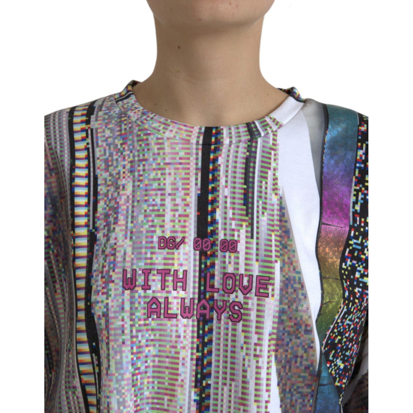 Dolce & Gabbana Chic Multicolor Round Neck Tee multicolor-with-love-always-print-t-shirt