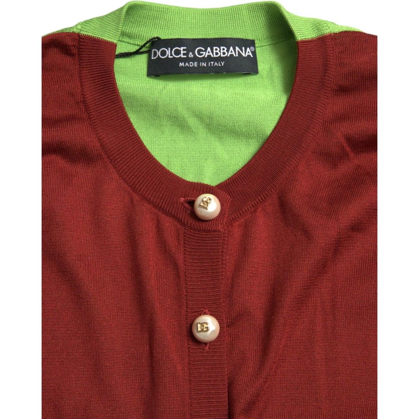 Dolce & Gabbana Elegant Silk Cardigan Sweater in Vibrant Tones multicolor-silk-crewneck-cardigan-sweater