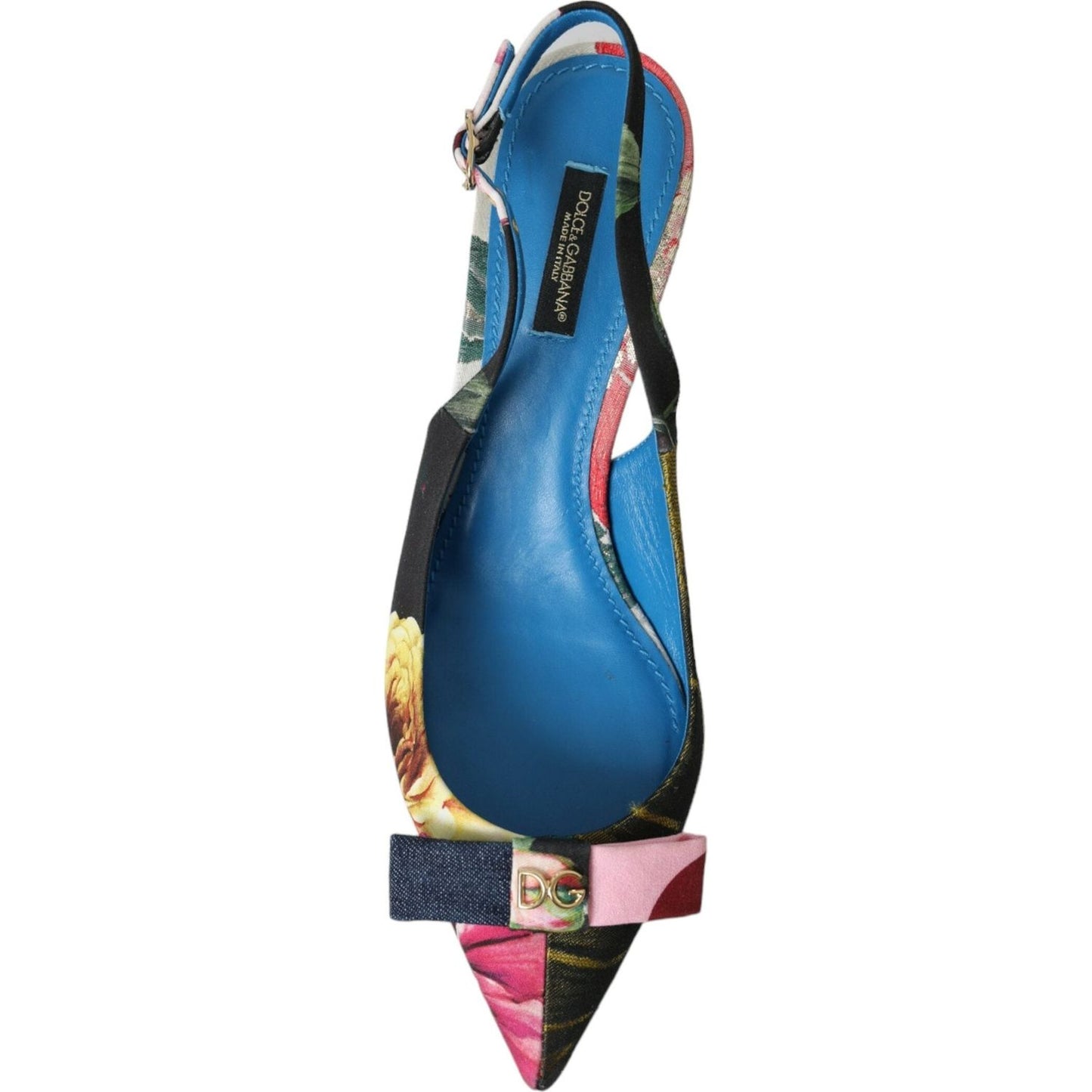 Dolce & Gabbana Multicolor Floral Patchwork Slingbacks Shoes multicolor-floral-patchwork-slingbacks-shoes