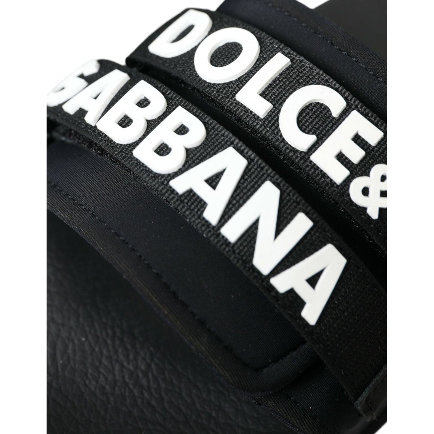 Dolce & Gabbana Black Neoprene Slides Flats Beachwear Shoes black-neoprene-slides-flats-beachwear-shoes