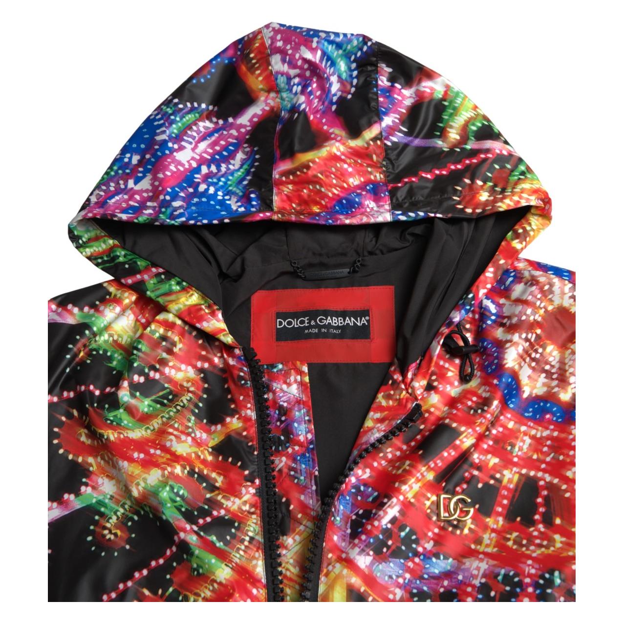 Dolce & Gabbana Multicolor Full Zip Hooded Sweater multicolor-hooded-sweatshirt-sweater