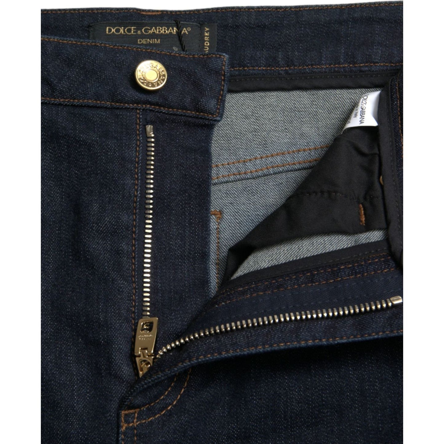 Dolce & Gabbana Sleek Mid-Waist Stretch Denim Jeans blue-cotton-stretch-denim-skinny-jeans