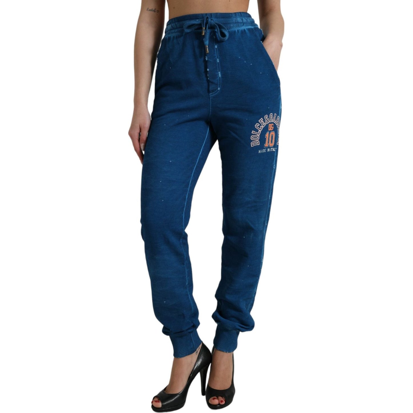 Dolce & Gabbana Elevated Cotton Jogger Sweatpants blue-logo-cotton-jogger-sweatpants-pants