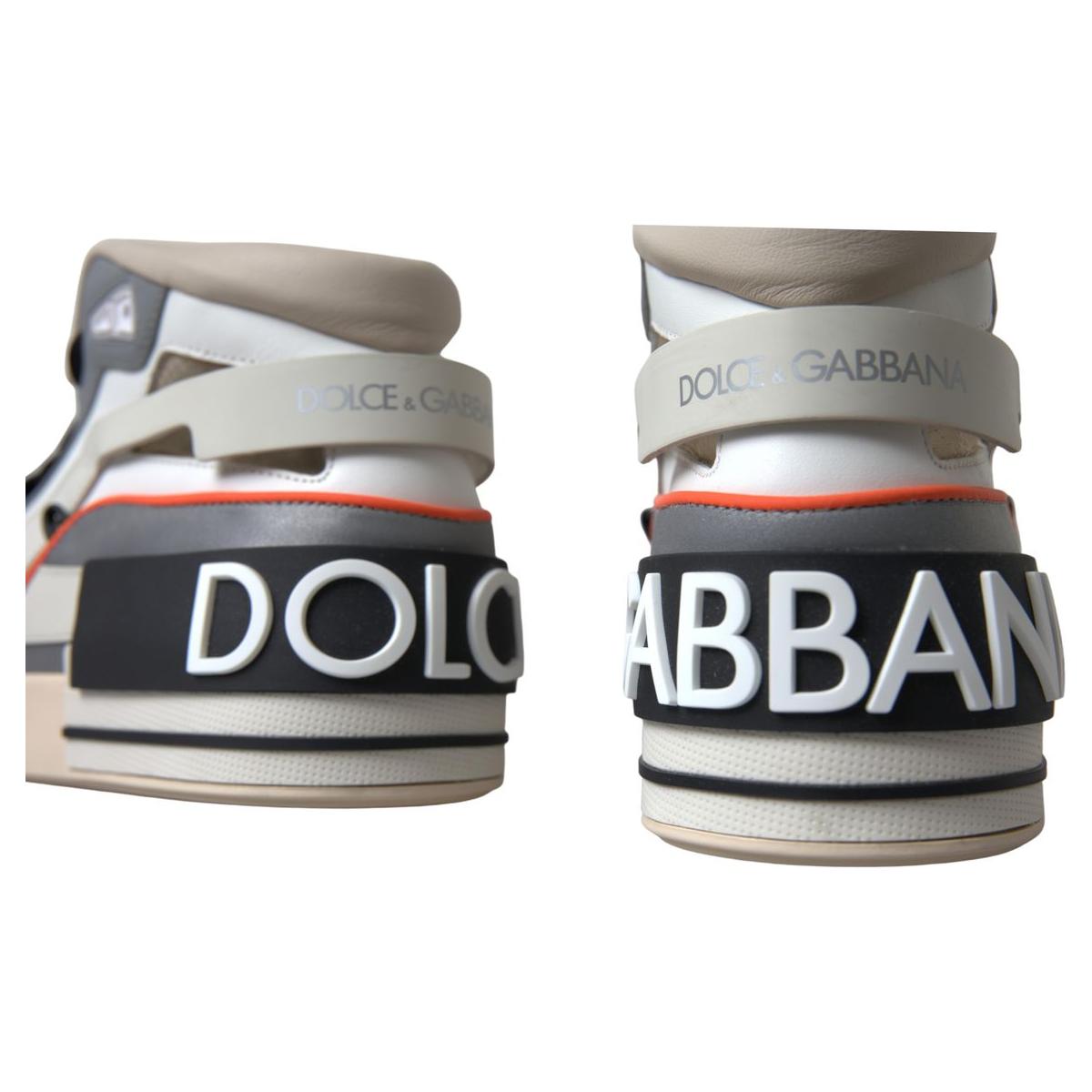 Dolce & Gabbana Multicolor High Top Portofino Sneakers multicolor-leather-high-top-sneakers-shoes