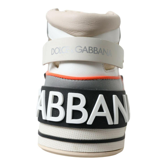 Dolce & Gabbana Multicolor High Top Portofino Sneakers multicolor-leather-high-top-sneakers-shoes