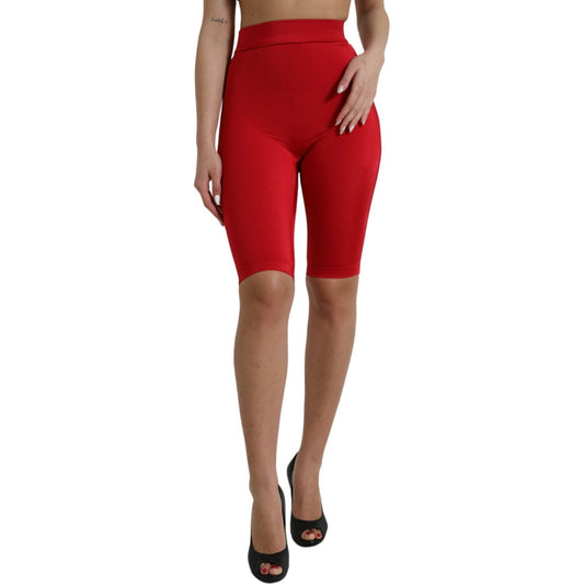 Dolce & Gabbana Chic Red High Waist Leggings Pants red-stretch-high-waist-cropped-leggings-pants