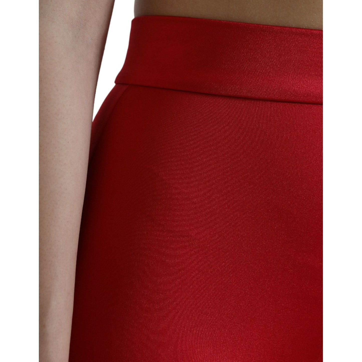 Dolce & Gabbana | Chic Red High Waist Leggings Pants| McRichard Designer Brands   