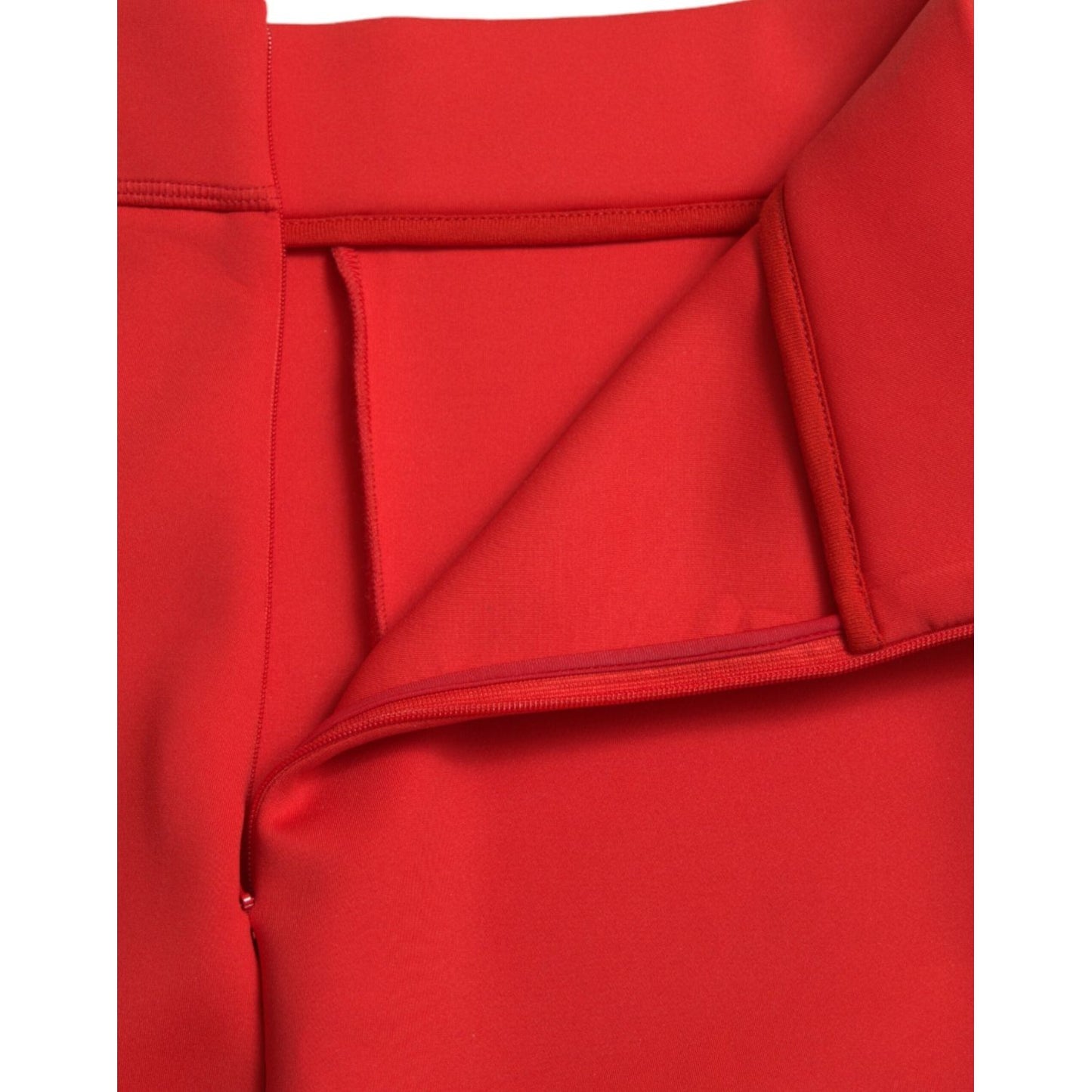 Dolce & Gabbana Elegant High Waist Red Leggings red-nylon-stretch-slim-leggings-pants-1
