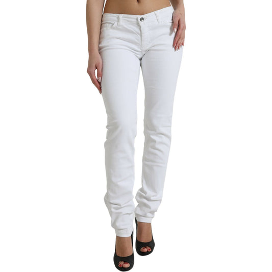 Dolce & Gabbana | Chic White Stretch Denim Jeans| McRichard Designer Brands   
